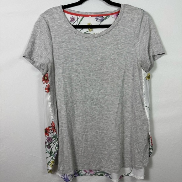 No Brand Gray and Floral Short Sleeve T-Shirt No Size - Picture 1 of 5